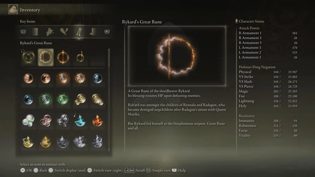 Rykard's Great Rune in Elden Ring